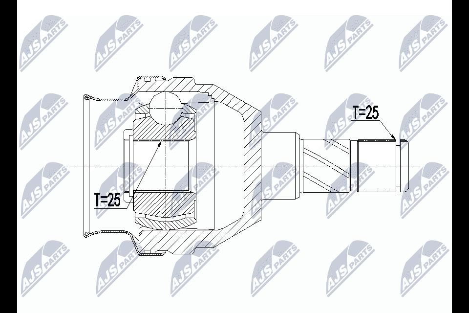 NTY Driveshaft Joint Kit NPW-PL-066 For Opel Front Left And Right