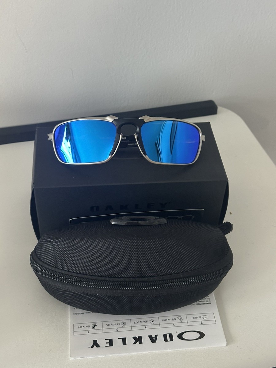 Oakley Badman Metal Silver Frame Polarized Blue iridium Lens