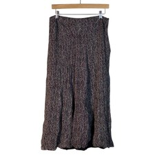 Jones New York Chevron Zigzag 100 Silk Midi Skirt Burgundy Black Size 10