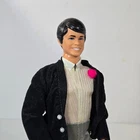 Vintage Mattel Ken Doll 1968 Taiwan Molded Black Hair Tuxedo Blazer Pink Flower