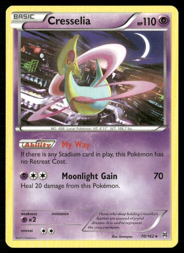 Cresselia 70/162 Rare BREAKthrough Pokemon Moderately Played