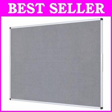 Oversized Felt Notice Board 60x48" Gray, Aluminum Frame