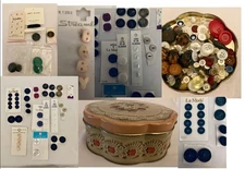 VINTAGE BUTTON LOT LA MODE STREAMLINE LE BOUTON LA PETITE MIXED CARD LOOSE AVON