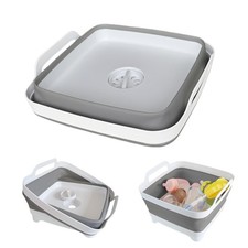 Collapsible Wash Basin for Baby Bottles - 2.4 Gallons Portable Wash Bin for R...