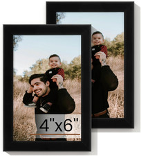 4X6 Picture Frame Set of 2,Display Pictures 4"X6",Black Photo Frame