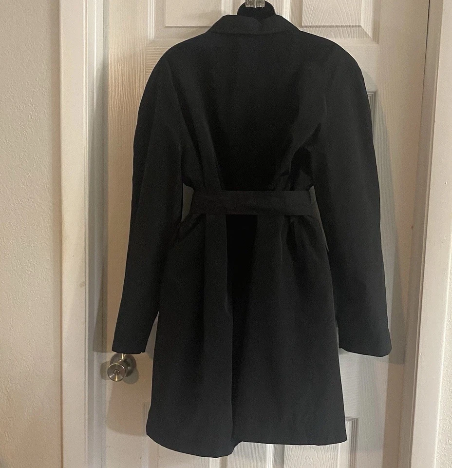 New York Company XL Trench Coat Women's Black Classic Heritage Y2K Classic Prep - Image 4 of 4