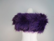 WOMEN'S NEW PURPLE KNITTED FOX FUR TUBE INFINITY WRAP STOLE
