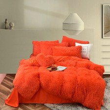 Luxury Shag Fluffy Comforter Cover Set, Shaggy Faux Fur Duvet Cover Sets - 5 ...