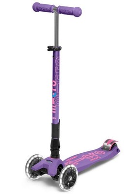 Micro Kickboard | Maxi Foldable LED Kids Scooter for Ages 5-12 | Purple 