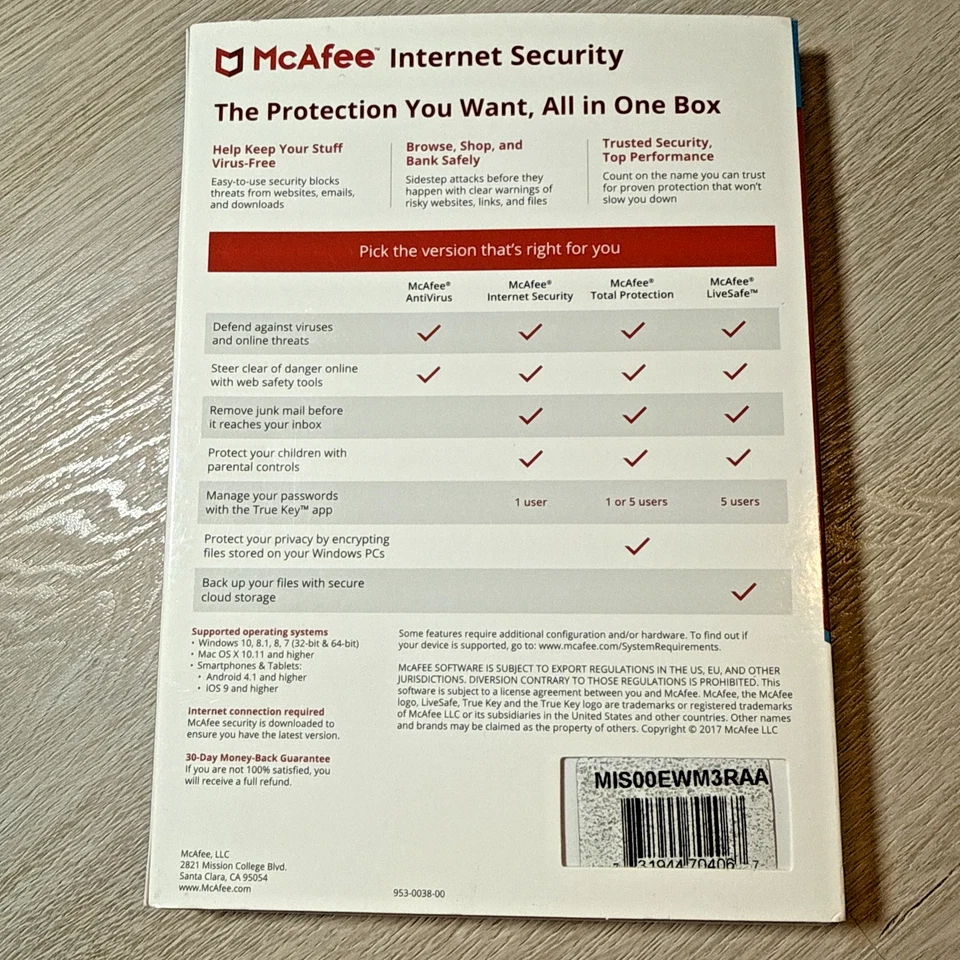 McAfee Internet Security 3 Device Antivirus Software 1 Year Subscription - Image 2 of 4