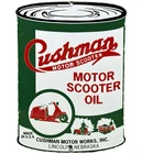 VINTAGE CUSHMAN SCOOTER MOTOR OIL CAN PORCELAIN SIGN GASOLINE GAS STATION PUMP