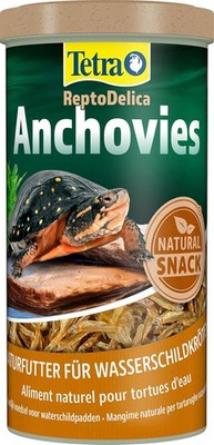 Tetra ReptoDelica Anchovies - Natur-Futter für Schildkröten, 100% Fisch, 1L Dose
