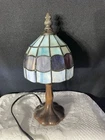 Vintage Tiffany -style Table Lamp With Stained Glass Shade