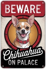 Beware Chihuahua Dog Tin Metal Signs Home D cor, Vintage Funny Chihuahua for Out