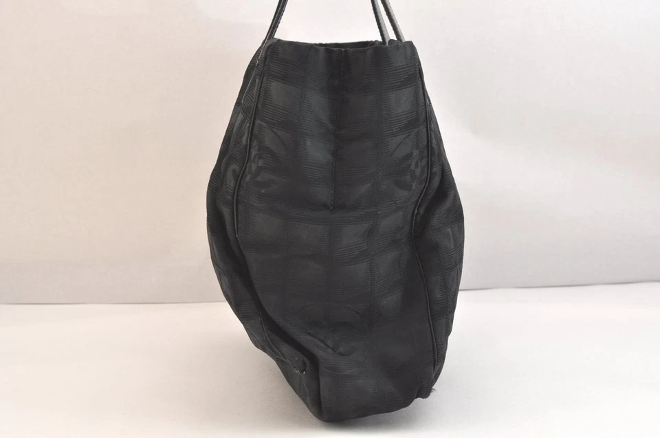 Подлинный CHANEL новый путешествий линия наплечная сумка с короткими ручками нейлона кожи черный 4729N - Изображение 4 из 4