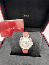 Clé de Cartier 31mm Factory Diamond Bezel Pink Leather Box Papers W4CL0005