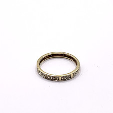 Diamond 9ct Gold Ring Eternity Band Illusion Hallmarked 375 Yellow Gold - Size N