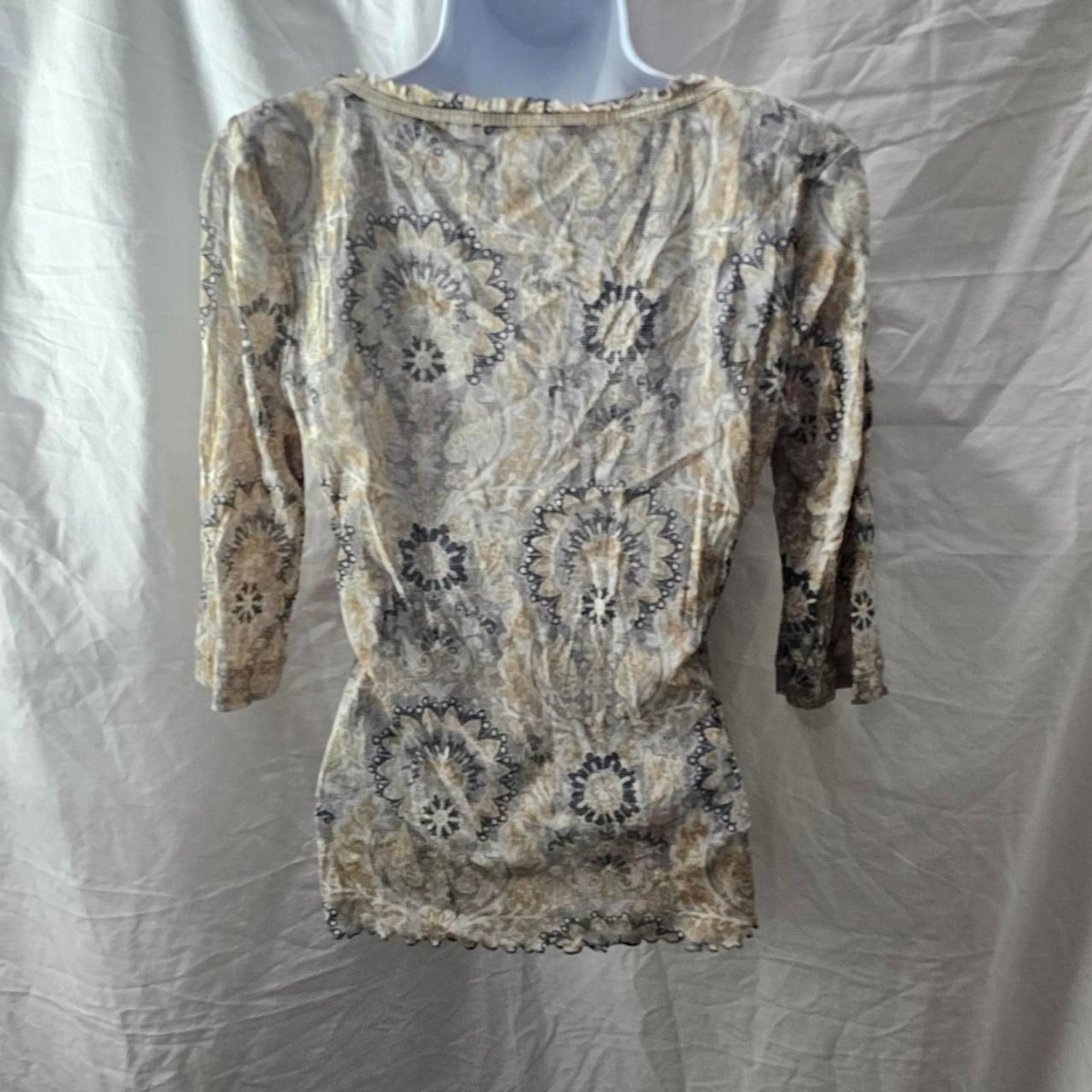 Vintage y2k boho whimsigoth micro mesh top View 2