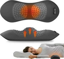 3-In-1 Electric Lumbar Support Pillow for Bed and Chair, Smooth Spine Triple Fus