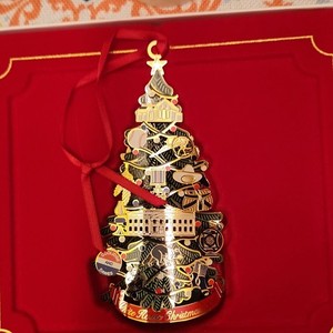 White House Christmas 2001 Metal Tree Hanging Ornament, Multicolor