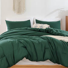 King Size Comforter Set Emerald Green, 3Pcs 1 Boho Dark Forest Comforter  2 Pi