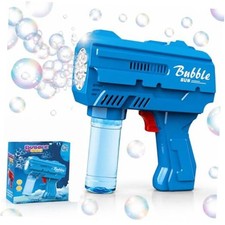 Kids Automatic Bubble Gun LED Light  Refill Solution   Leakproof Bubble Blue