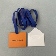 LOUIS VUITTON Logo Orange  Blue Grosgrain Ribbon  Small envelope and card