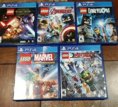 (Set of 5) PS4 Games Kids Bundle Lego, Super Heroes, Star  Wars, Dimensions