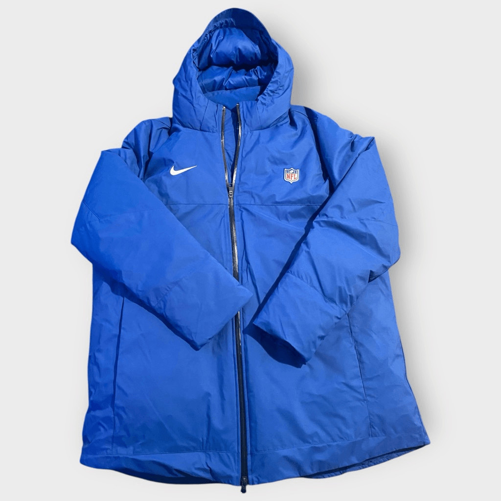 Nike NFL Team Issued Down Hooded Blue Parka Jacket Mens size XL DC3054-431 New