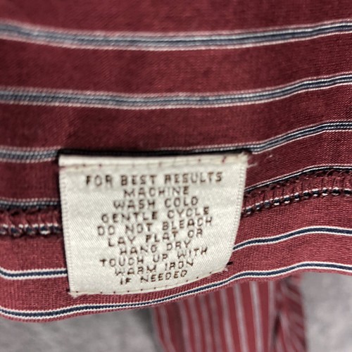 Peter Millar Polo Shirt Medium Red Burgundy Maroon Stripe Cotton Golf Regular - Picture 9 of 10