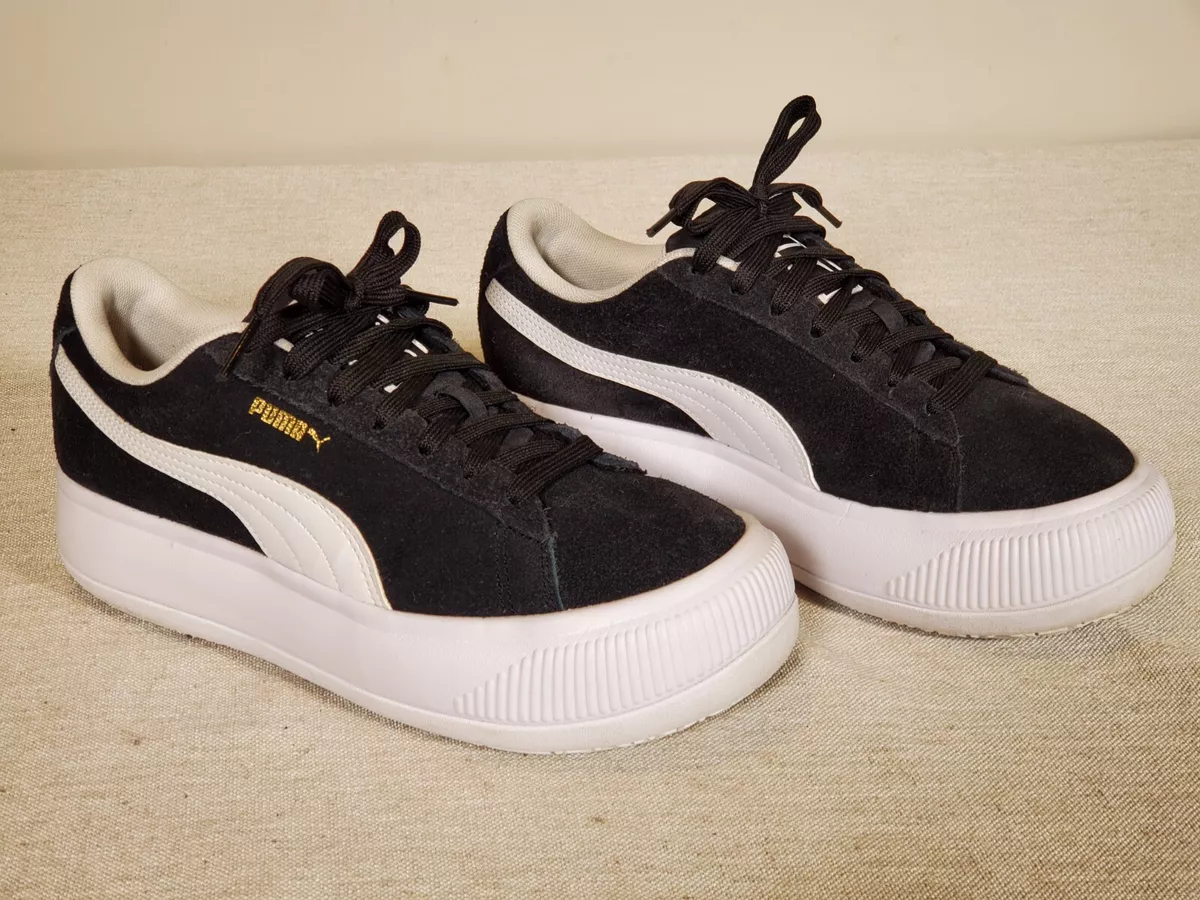 Puma suede platform discount noir et or