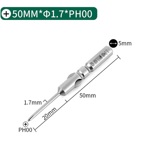 6mm Round Shank Magnetic Screwdriver Bit Phillips PH00 PH0 PH1 PH2 Long 50-150mm - Picture 20 of 55