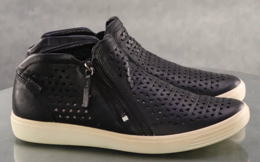 Zapatillas altas perforadas ECCO Soft 7 para mujer talla EU 40 US 9 cuero Foto 4 de 4