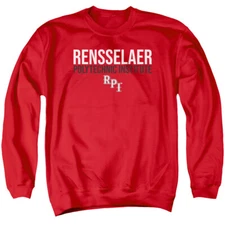 Rensselaer Polytechnic Adult Crewneck Sweatshirt Stacked, Red, S-3XL