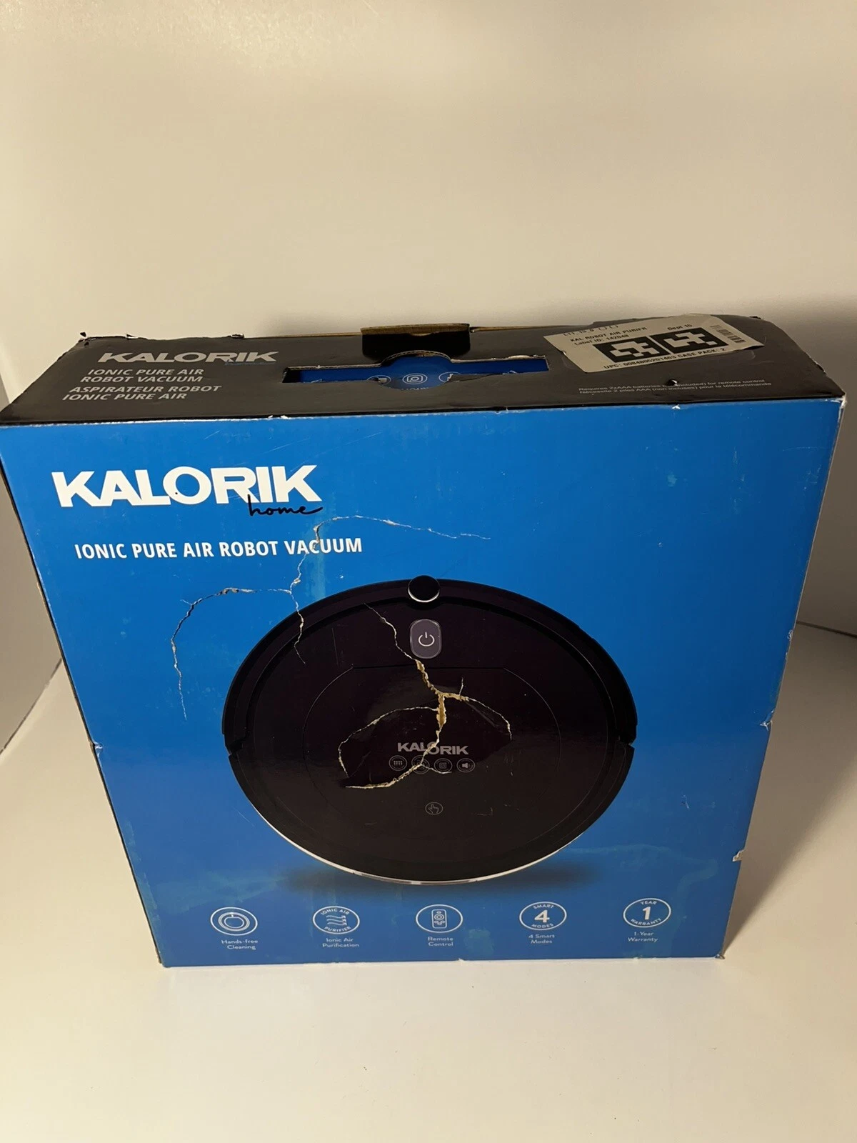 Kalorik Home RVC51732BK Ionic Air Filter Purifying Robot Vacuum Cleaner NEW