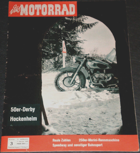 Das Motorrad 03/59 Morini 250 Rennmaschine, Motor BMW R 26, TT-Vergaser,Speedway