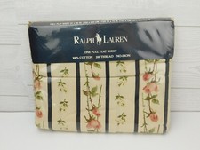 Vintage Ralph Lauren "Katia Rose" Cotton Full Flat Sheet - 81"x96  NOS NEW
