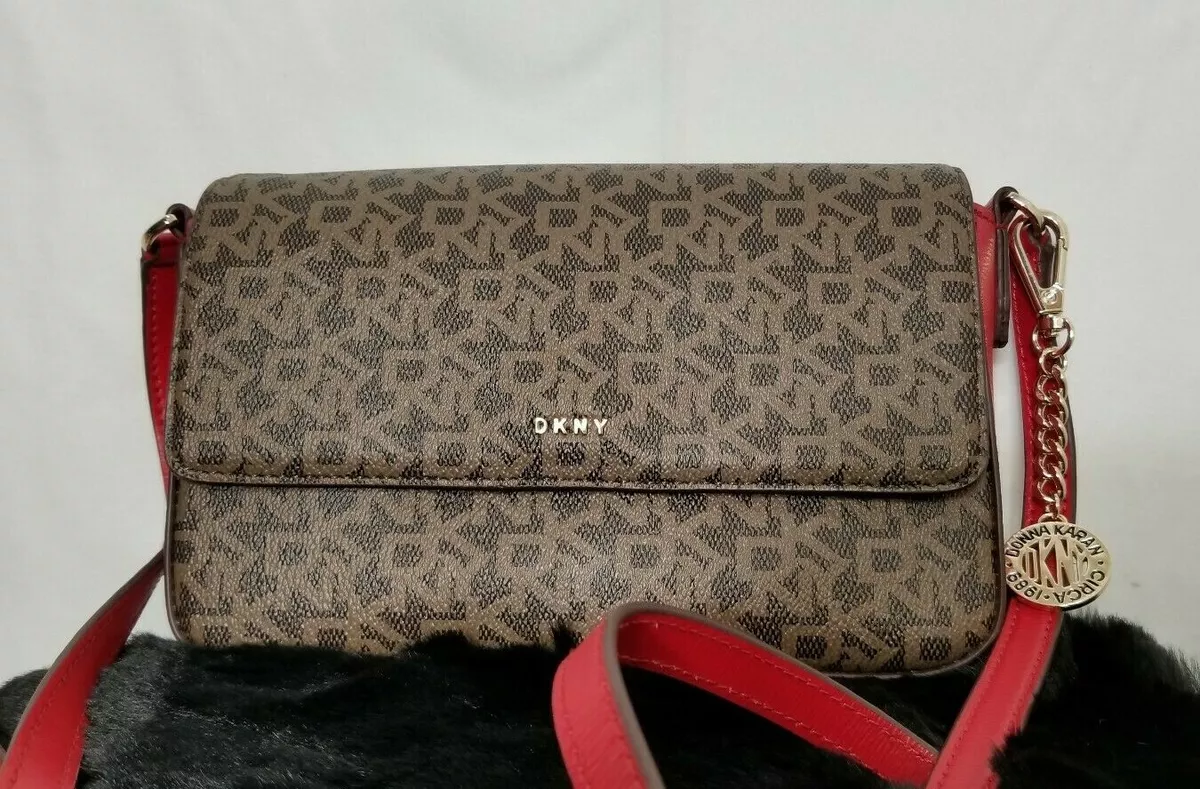 DKNY Bryant Signature Crossbody, Chino Logo/Red | eBay