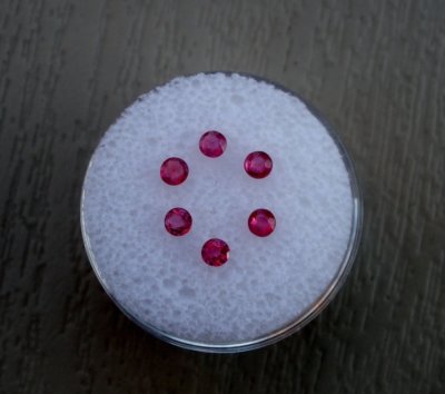6 Ruby Round Loose Faceted Natural Gems 2.5mm each