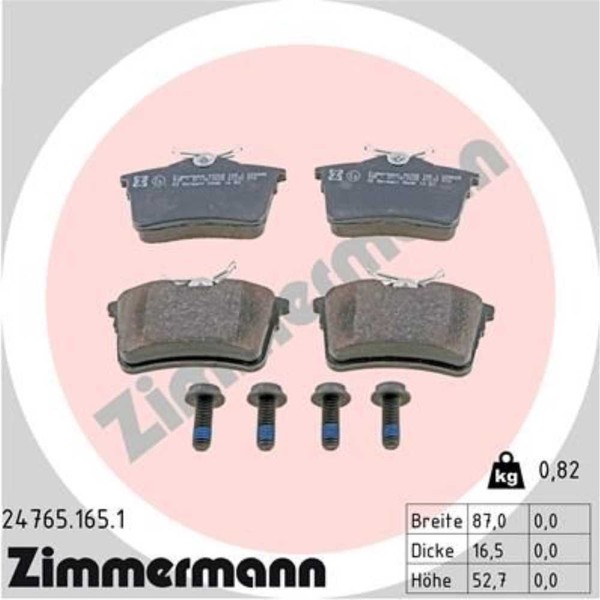 Zimmermann BremsbeläGe Hinten FüR CitroëN Berlingo Peugeot 308 SW I Partner-image
