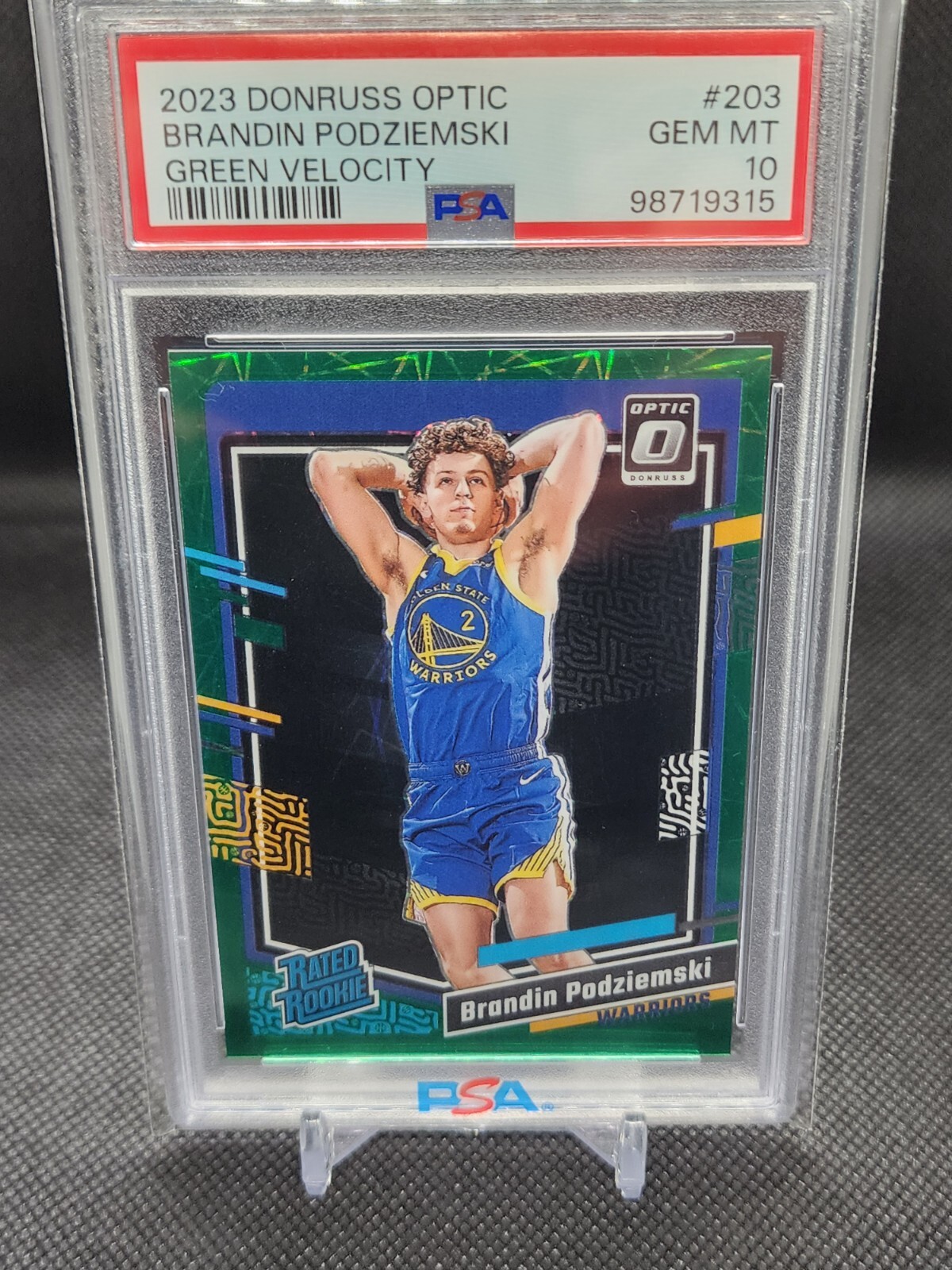 2023 Panini Donruss Optic - green velocity #203 Brandin Podziemski #/49