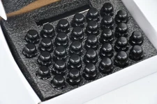 Set 32 Epoch Spline Lug Nuts Kit Black 14mm x 1.5 1.9" M14x1.5  6 Spline w/Key