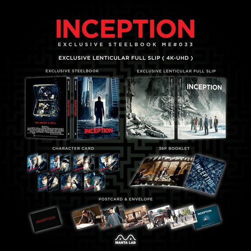 INCEPTION - MANTA LAB 4K UHD BLURAY STEELBOOK ONE-CLICK BOXSET *NEW & SEALED* - Picture 5 of 24