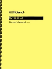 Roland S-550 Digital Sampler OWNER'S MANUAL
