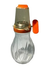Vintage Nut Chopper Metal Grinder Celluloid Plastic Measuring Cup Top 7.5"  