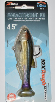 z-man zman shadtron 4.5'' line-thru top hook swimbait slow sink blueback herring