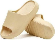 Platform Pillow Slippers Slides for Women and Men, EVA Anti-Slip ,Beige SIZE 8