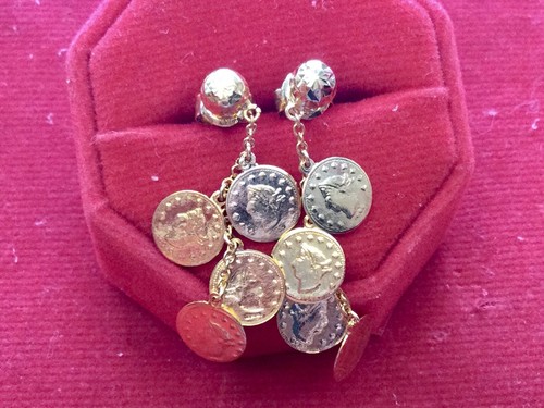 18K Gold Earrings Roman Coin Ancient Gold Earrings Fine Jewelry Men Woman - Picture 2 of 20