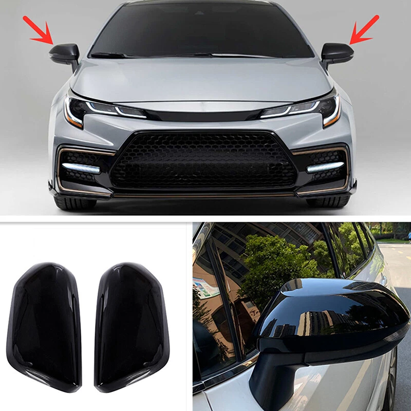 For 2019-26 Toyota Corolla Side Door Rearview Mirror Cover Trim Cap Gloss Black