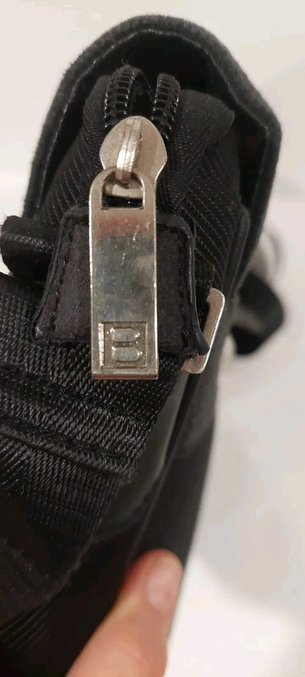 Vintage BALLY Brown Monogram Canvas Black Leather Messenger Bag - Image 4 of 4